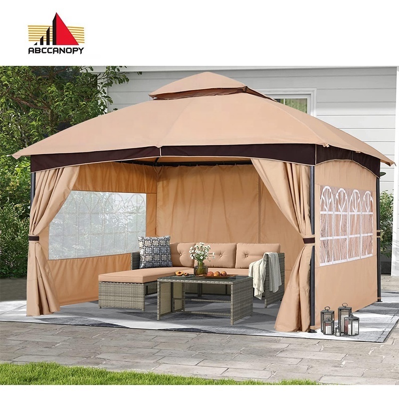 ABCCANOPY Tonnelle Pavillon de Jardin Rideaux Pratiques et Tuinpaviljoenen Rectangulaire Beige Pavillon Giardino Gazebo