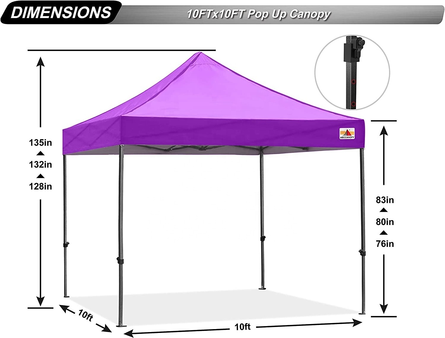 ABCCANOPY Plain Tents Pop up Canopy 10x10 Instant Shelters Outdoor Party Portable Folding Gazebo With Wheeled Bag