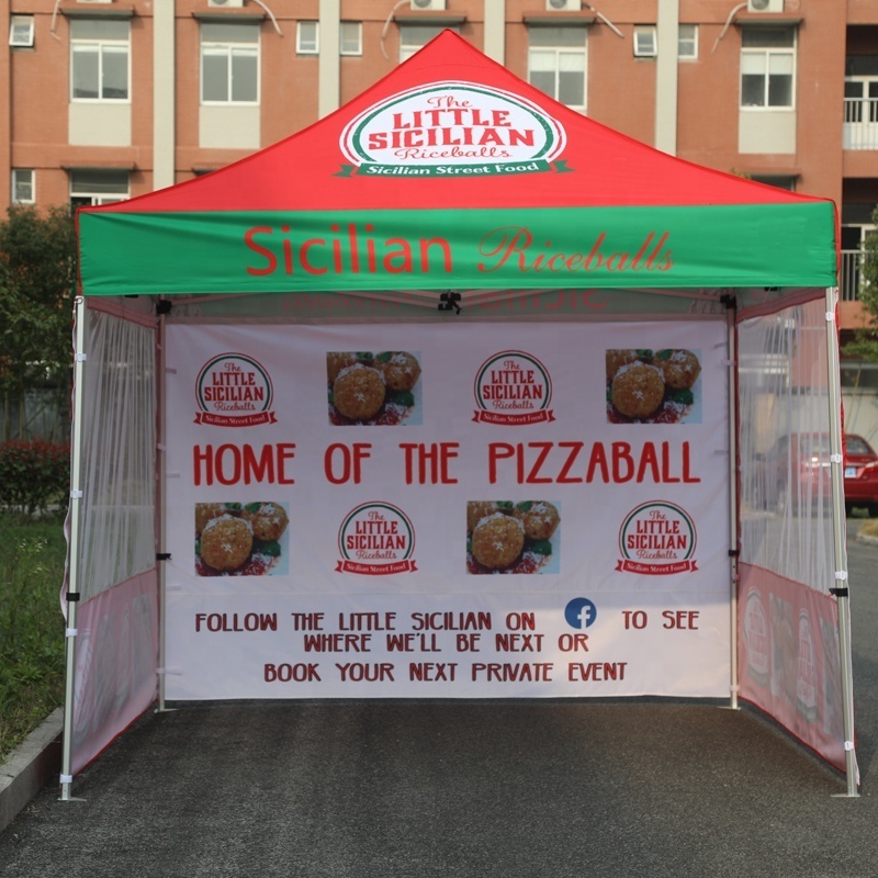 High Quality Food Service Canopy with Heat Transfer Printing Mesh Walls