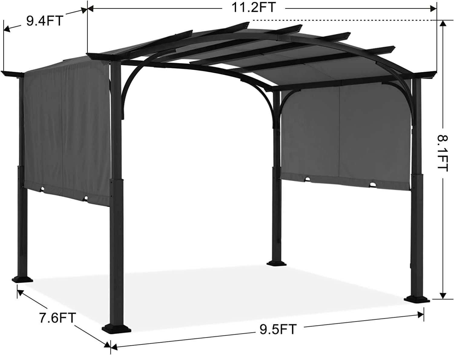 ABCCANOPY 10x12ft Gazebo Pergola Kit Metal Frame Gazebo Outdoor Canopy Cover Patio Furniture Shelter Pergola Roof Outdoor