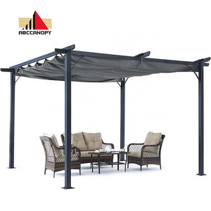 ABCCANOPY Paviljonki Outdoor Modern Metal Grill Gazebo Retractable Powder Coated Frame Patio Pergola Pavilion Backyard Shelter