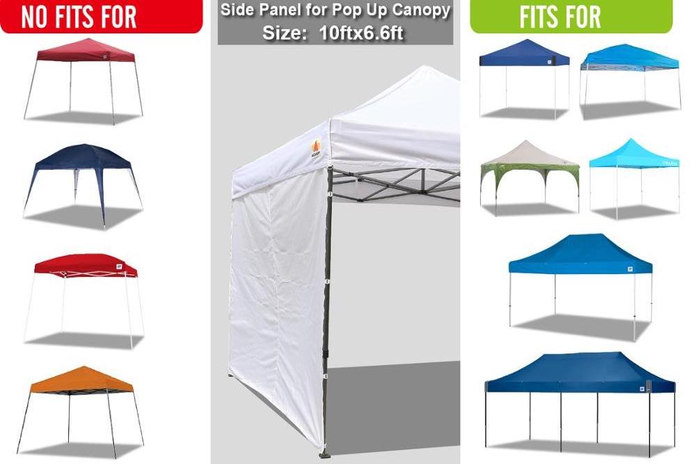 ABCCANOPY Instant Canopy SunWall (15+Colors) for 10x10 Feet, 10x20 Feet Straight Leg pop up Canopy, 1 Pack Sidewall Only, White