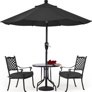 Best Choice Products Outdoor Steel Polyester Market Patio Umbrella w/Crank, Easy Push Button, Tilt, Table Compatible