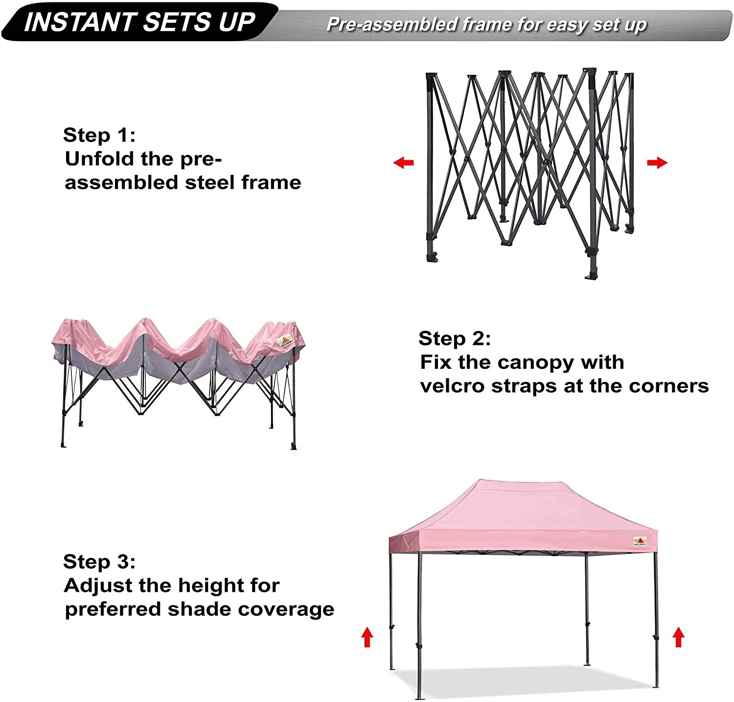 ABCCANOPY High Quality Exhibition Pop Up Folding 10x10 Canopy Tents For Events Wedding Party Flat Top Folding Canopy Tent