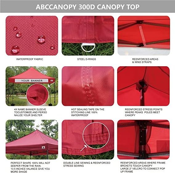 ABCCANOPY Food Vendor Tent 10x10 Food Vendor Booths 10x10 Food Service Canopy with Enclosure (Burgundy)