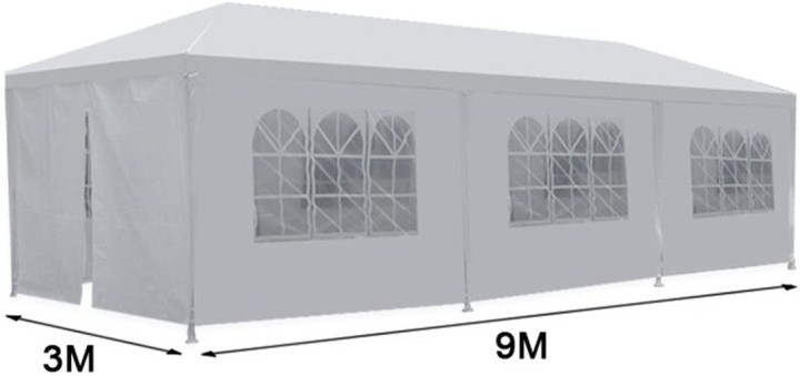 10'x30' Heavy Duty Canopy Gazebo Outdoor Party Wedding Tent Pavilion with 6 Removable Side Walls