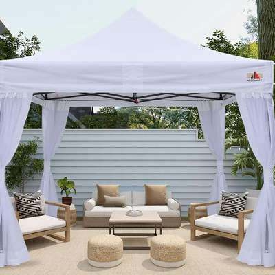 ABCCANOPY 10x10 Easy Pop Up Gazebo Canopy Tent Instant Outdoor Screen House with Netting Walls,White