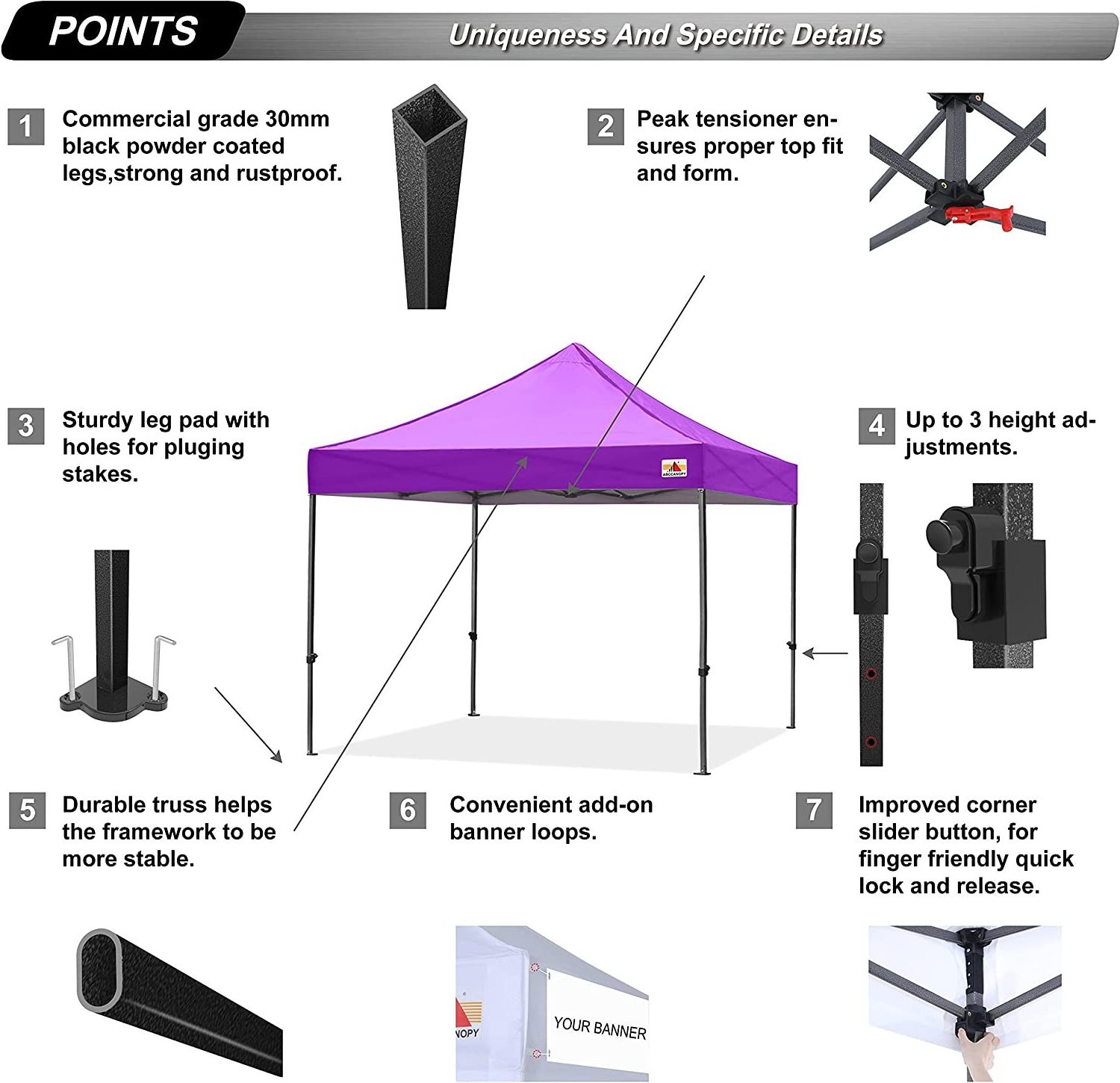 outdoor folding easy ez up event 10x10 pop up Steel frame gazebo canopy trade show tent