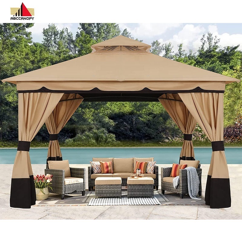 ABCCANOPY 8x8ft Outdoor Patio Gazebo Canopy Shelter With Curtains Arches Arbours Pergolas For Garden Backyard