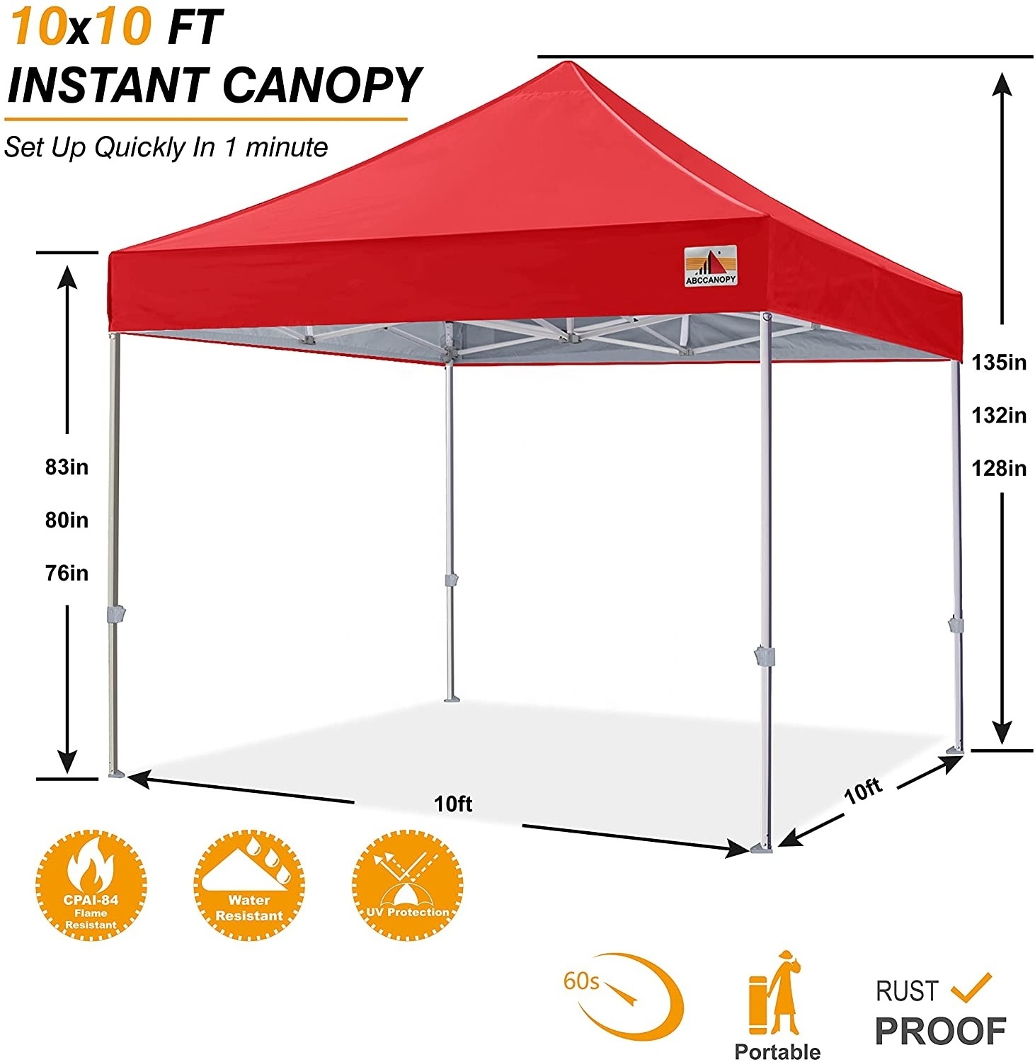 Commercial Pop Up Canopy Premium Steel Frame Heavy Duty Canopy Tent 10X10 for Trade Show Party Outdoor Event