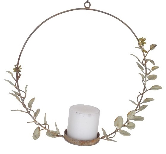 CHRISTMAS HANGING CANDLE WREATH DECORATION ARTIFICIAL CANDLE RING CHRISTMAS WREATH FOR WEDDING AND HOLIDAY DECOR.