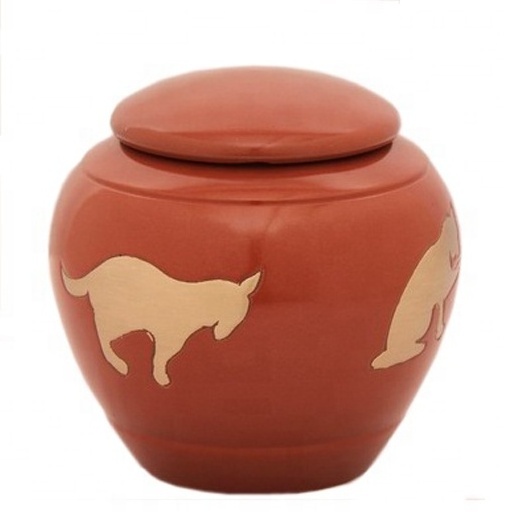 CAT ODC MARKS URN, PET ENGRAVED SMALL URN