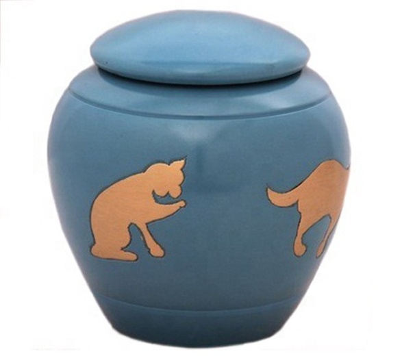 CAT ODC MARKS URN, PET ENGRAVED SMALL URN