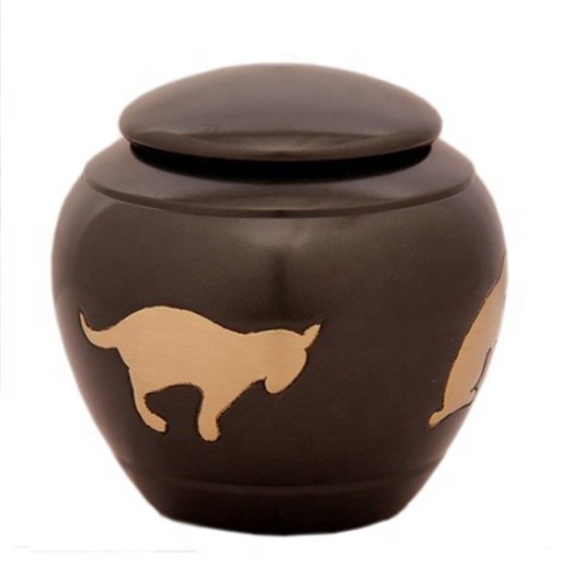 CAT ODC MARKS URN, PET ENGRAVED SMALL URN