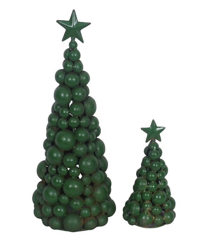 NEW ARRIVAL TREE SHAPED CASTING BALLS GALVANIZED CHRISTMAS TREE HOME DECORATION ACCESSORIES METAL IRON CHRISTMAS TREE