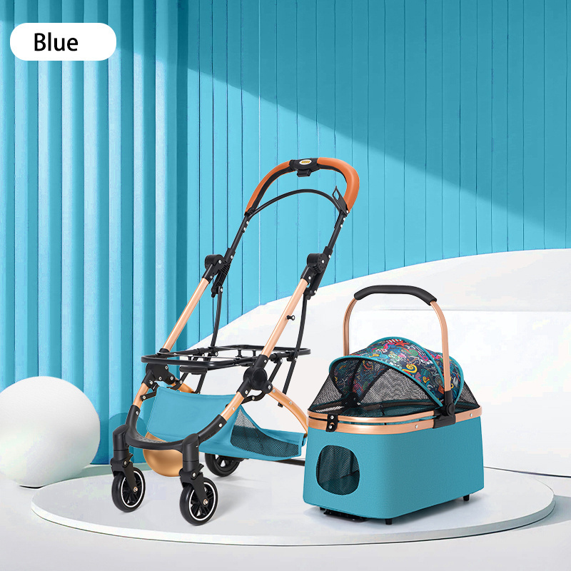 GJG Customized pet gear travel medium-sized pet stroller wheeled pet stroller