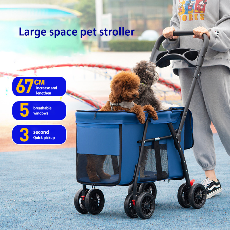 W688 Popular Pet Stroller Carrier Detachable Pet Carrier Folding Transportation Pet Cart For Dogs