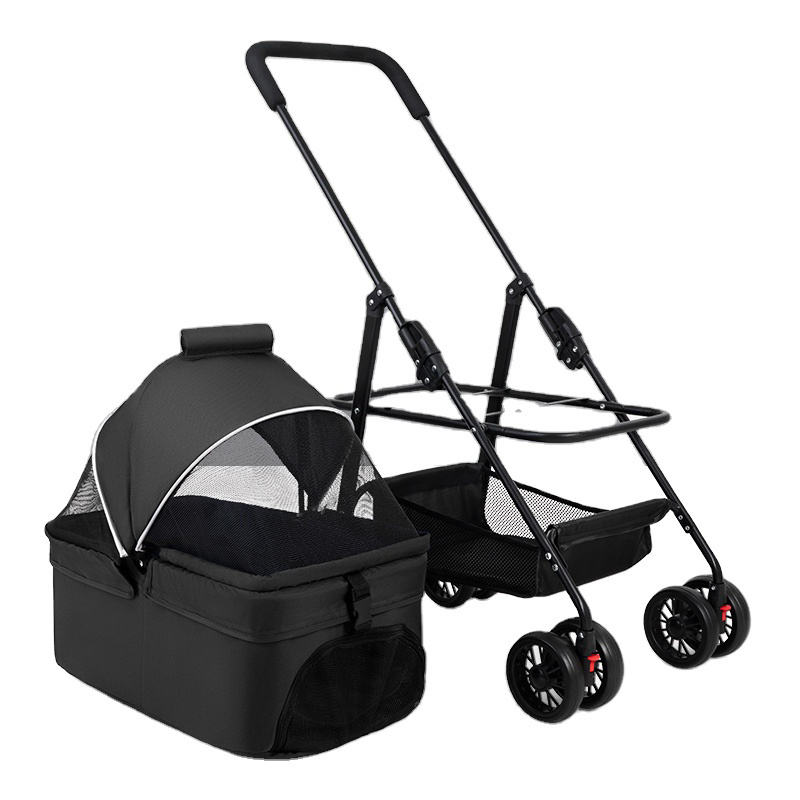 LC02-X High Quality Folding Four-wheeled Easy Walk Travel 2 in 1 Pet Stroller For Cats Dogs