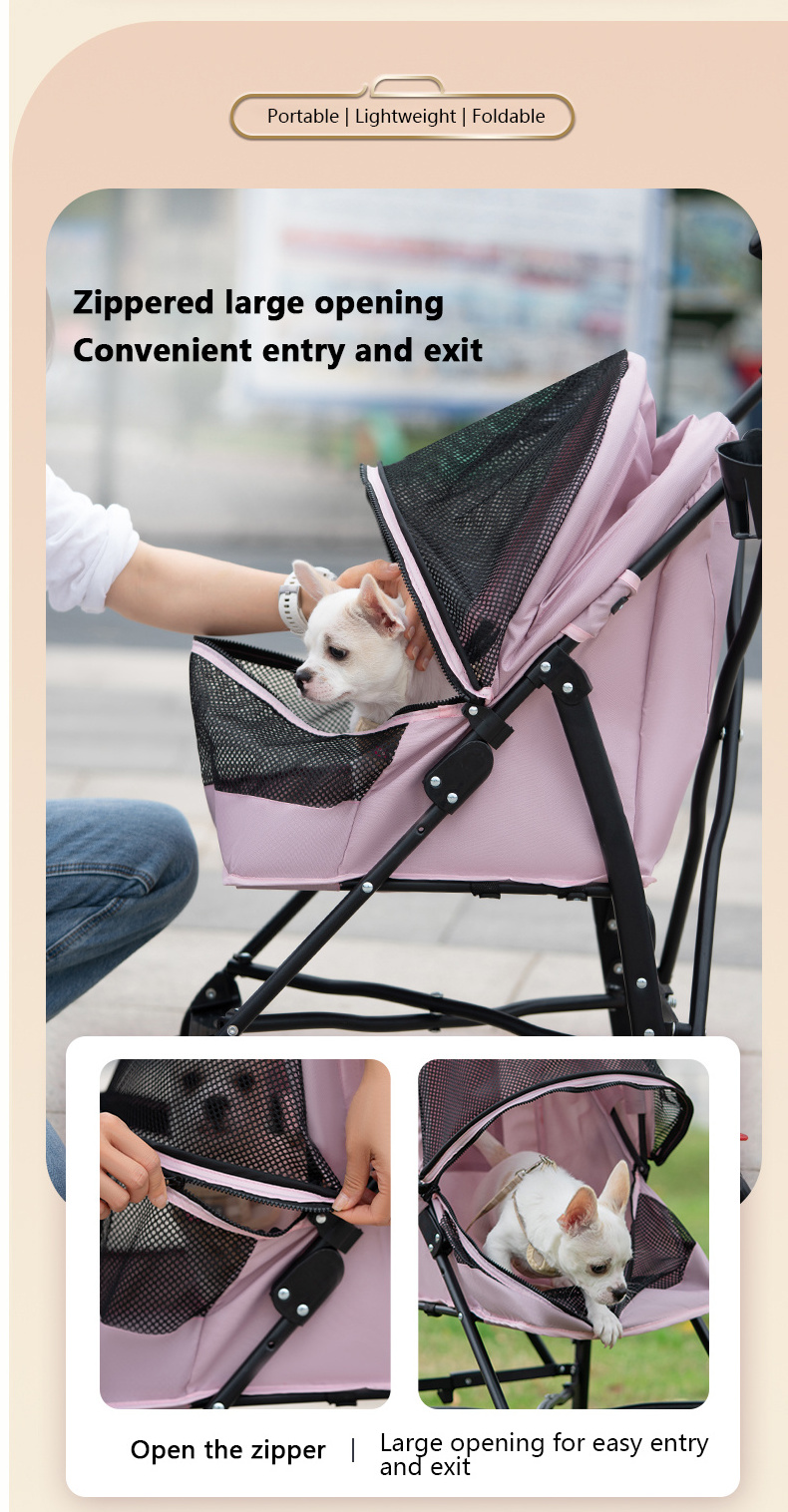 S01 180 degrees around the ventilation window small dog trolley small pet umbrella car trolleys