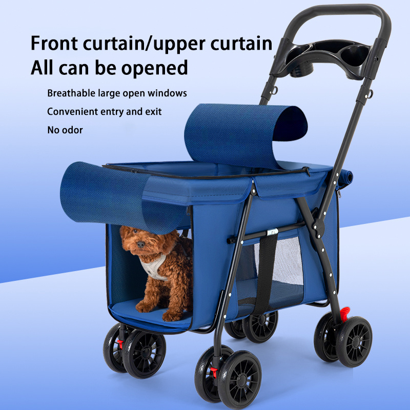 W688 Popular Pet Stroller Carrier Detachable Pet Carrier Folding Transportation Pet Cart For Dogs