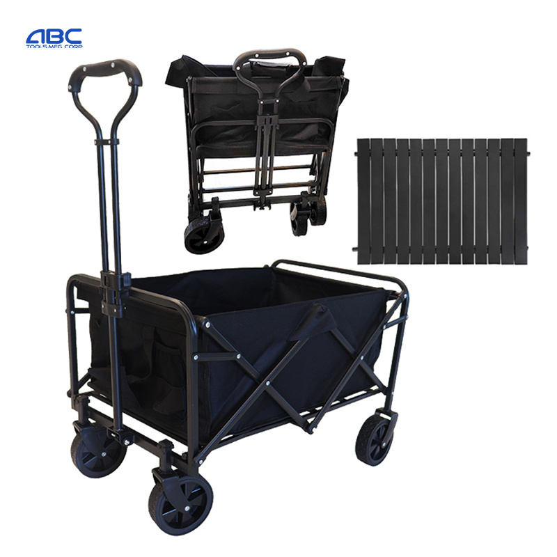 Outdoor Utility Folding Camping/Beach/Garden Wagon Cart with Universal Wheels & Adjustable Handle