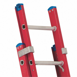 Fiberglass Folding Combination Step Extension Ladder 2-rail Hook Ladder Heavy-duty Insulated Fiberglass