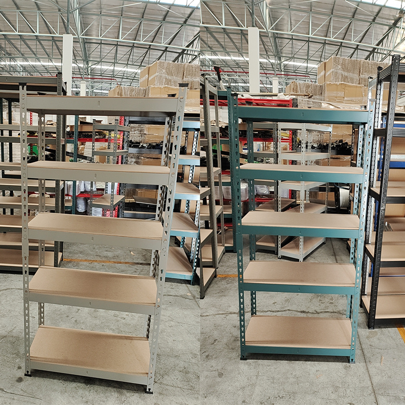 5 Layer Steel Decking Warehouse Storage Rack Metal Wire Rack Stacking Boltless Rivet Shelving