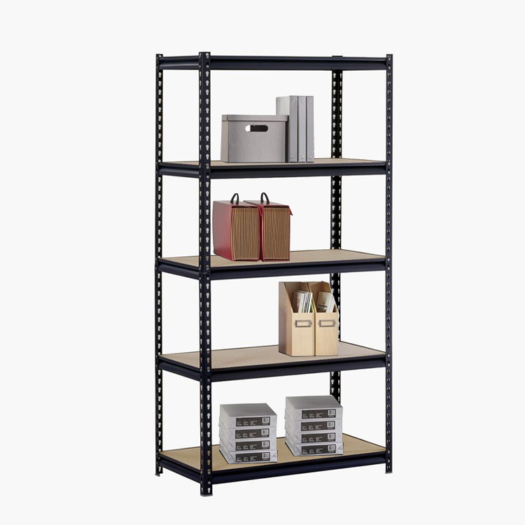 5 Layer Heavy Duty White/Black Galvanized Metal Laminated Boltless DIY Rack Shelving with Powder Coated