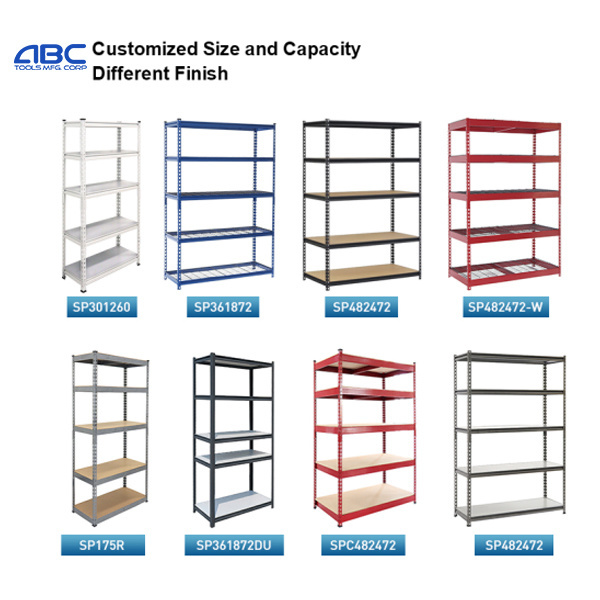 Heavy Duty Garage Warehouse Racking Boltless Metal Steel Rivet Shelving Rack Storage Shelf Store Stacking Racks Shelves