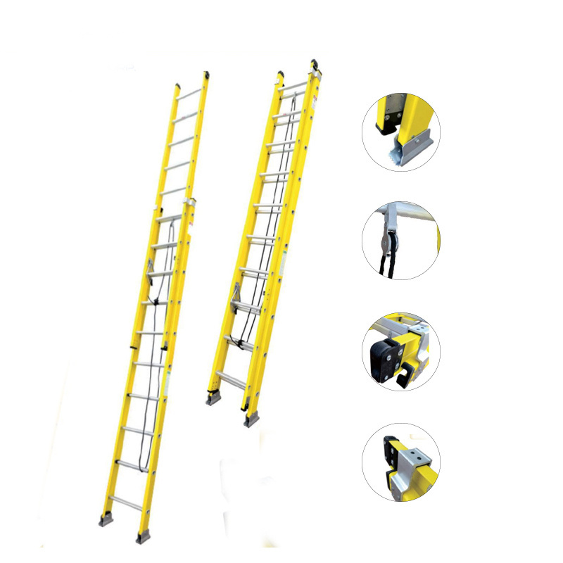 2 - 28 Step Fiber Glass Step Extension Ladder with Extension Fiberglass