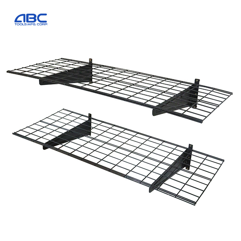 400lb Heavy Duty Garage Wall Shelving 2 Pack Metal Wire Shelves Wall Mount Mesh Storage Rack