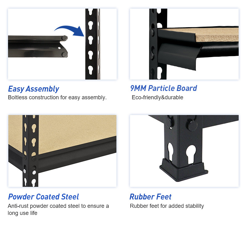 Heavy Duty Adjustable Metal Frame 5 Layer Garage Boltless Shelving