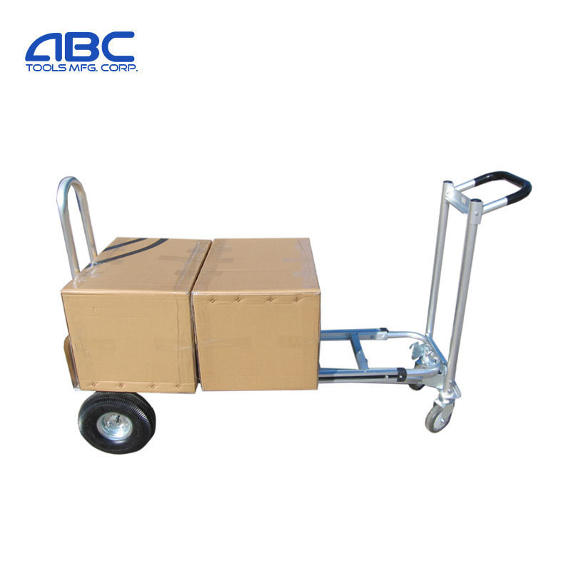 Heavy duty portable 4 wheels multi function convertible folding aluminum hand truck trolley