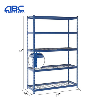 5 layer/4 tier Heavy duty adjustable metal boltless storage commercial garage rack shelving