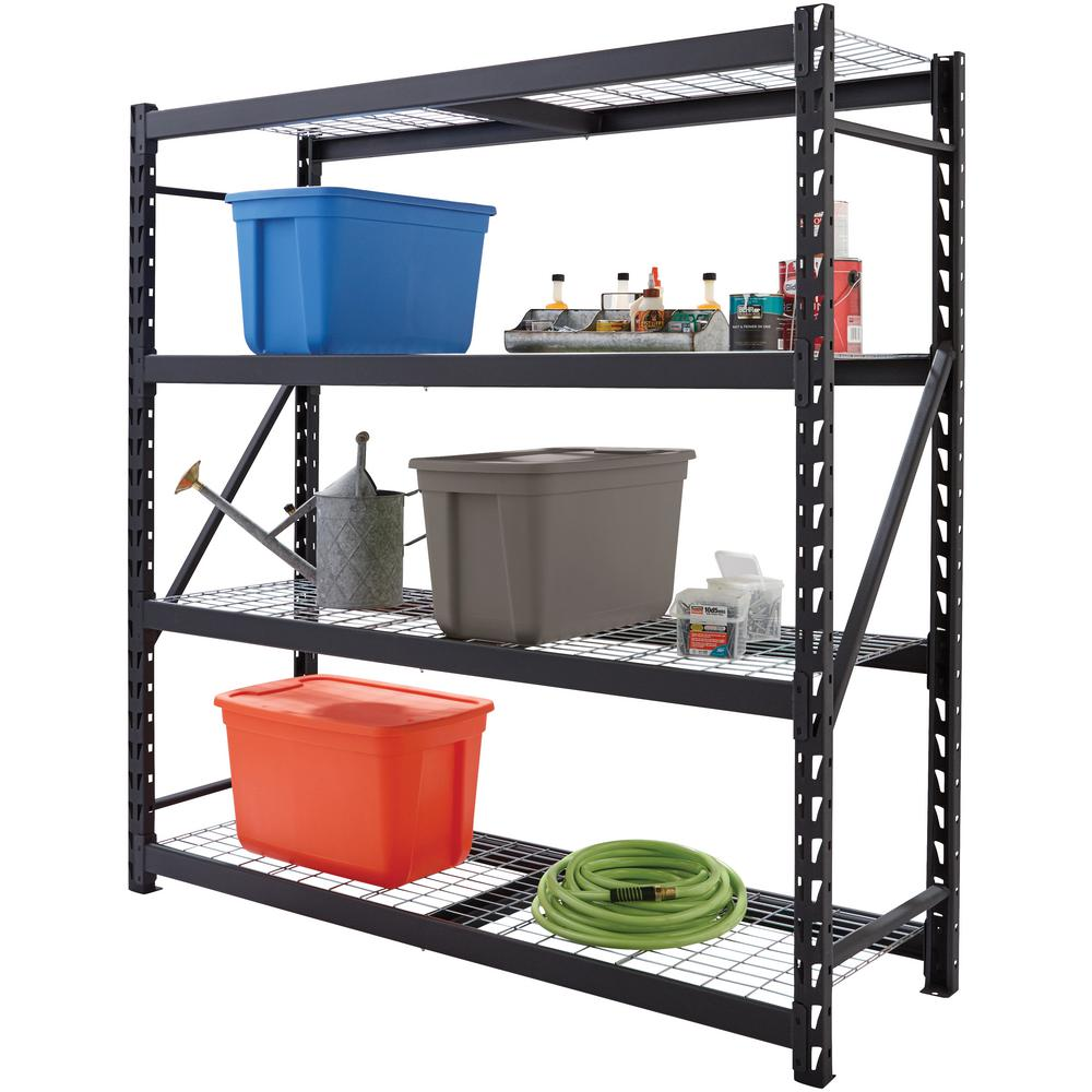 King s Adjustable Steel Bin System Boltless 4 Tier Garage Shelves Storage Rack Units