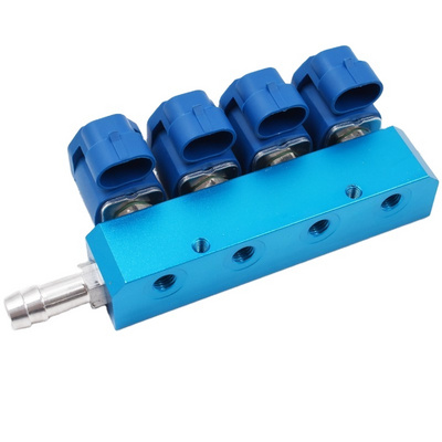 2-Ohm 4-Cylinder LPG OMVL Type Rail Injector for Autogas Conversion Kit 4 Cylinder LPG CNG Replace OMVL Gas Injector Rail