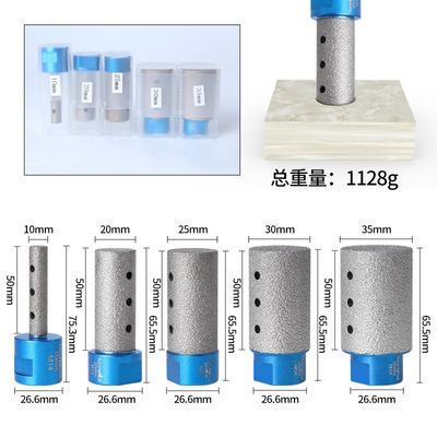 Vacuum diamond finger drilling milling bit for enlarging and shaping holes on porcelain ceramic tiles granite marble