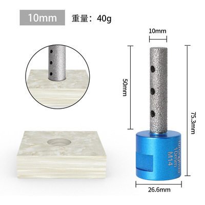 Vacuum diamond finger drilling milling bit for enlarging and shaping holes on porcelain ceramic tiles granite marble