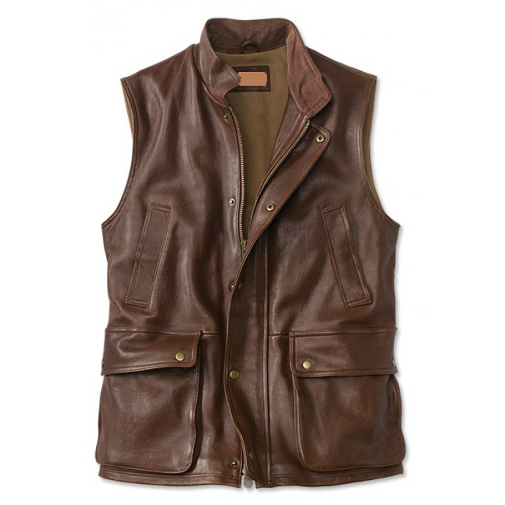 2021 New Hot Slim Men's Jackets and Coats Casual Leather Vest Jacket For Men