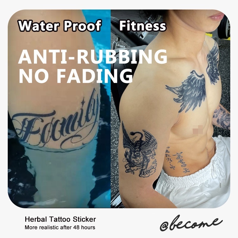 Hot Selling New Fashion Waterproof Romantic Herbal Tattoo fake Stickers water transfer body temporary herbal tattoo sticker