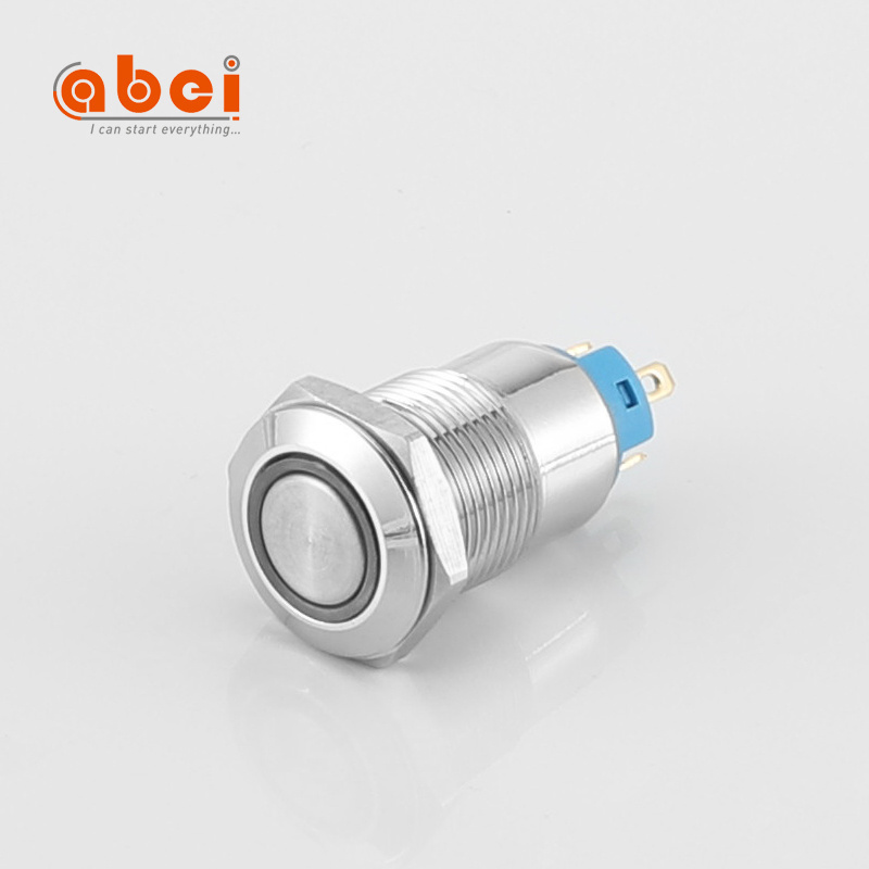 Normally open 6V 12V LED Illuminated light waterproof locking switch 12mm latching Mini Metal push button switch