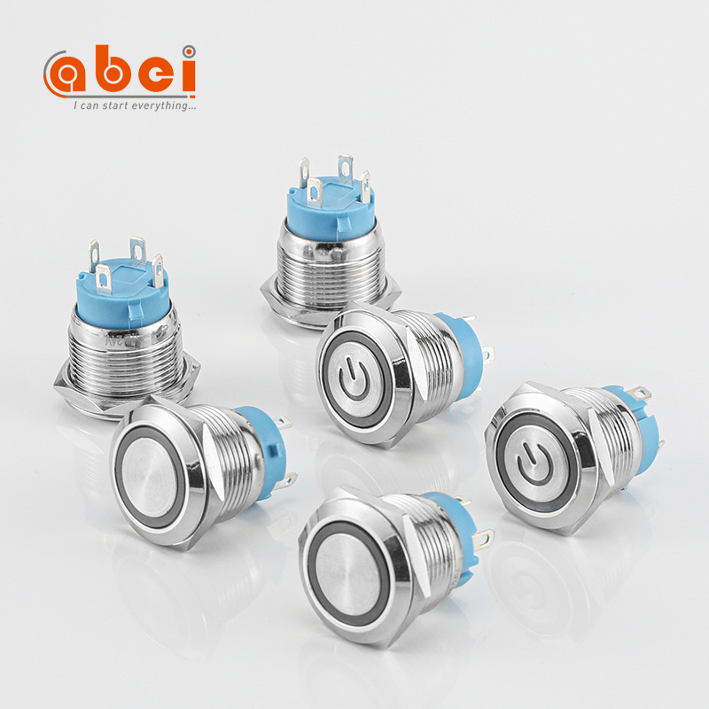 8mm 12mm 16mm 19mm 22mm 25mm miniature ip65 metal push button switch latching self-lock illuminated waterproof stainless steel