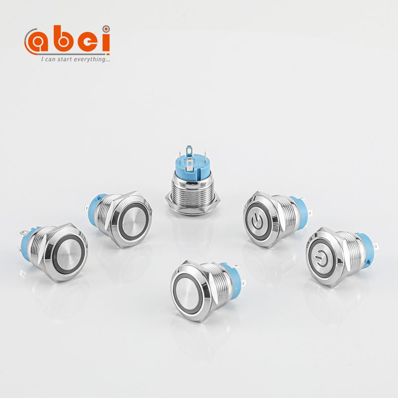 8mm 12mm 16mm 19mm 22mm 25mm miniature ip65 metal push button switch latching self-lock illuminated waterproof stainless steel