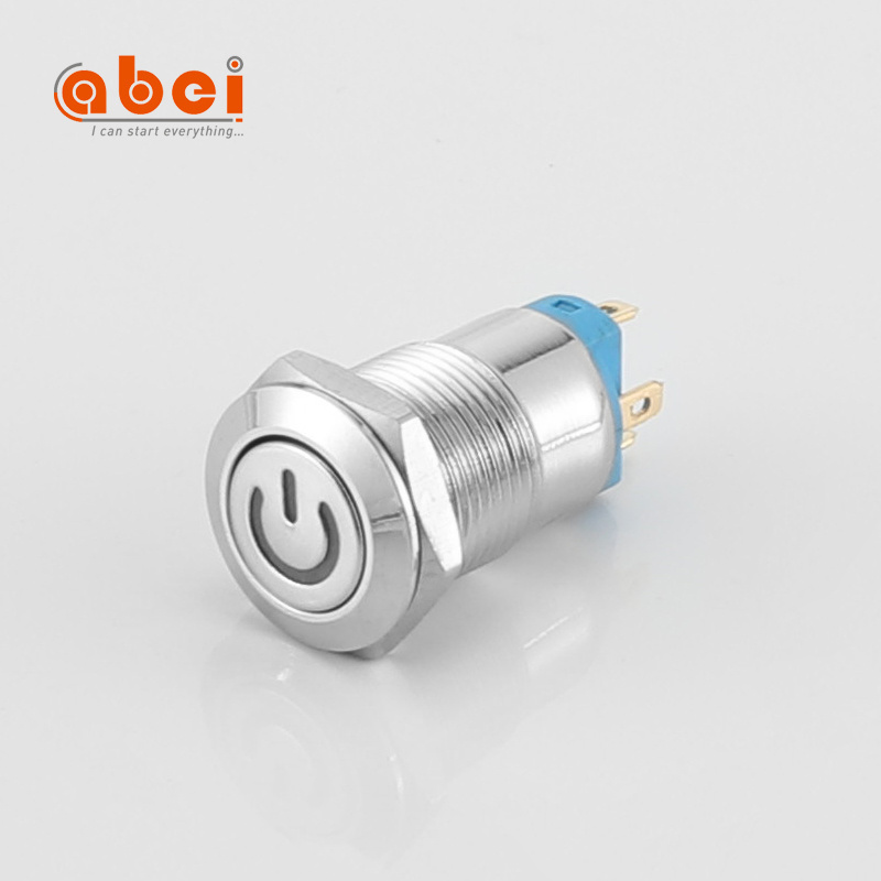 ABEI Diameter 12mm 16mm on off  For light Power led 5V 12V 110V waterproof reset/latching Metal power push button switch price