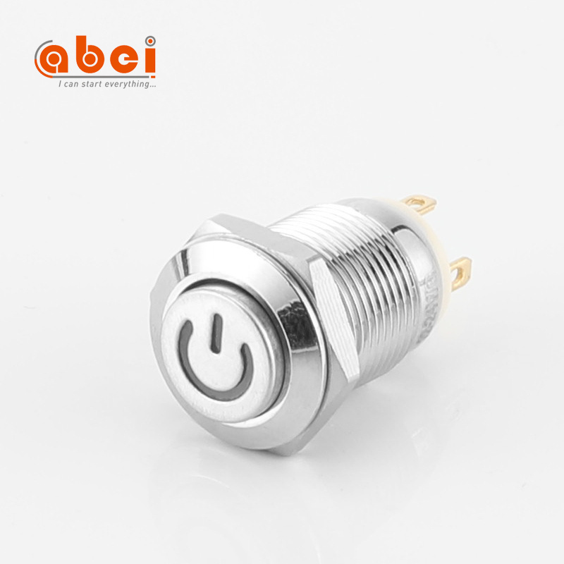 Competitive price led waterproof momentary push button switch with symbol on off 12mm 22mm electrical metal switch normally open