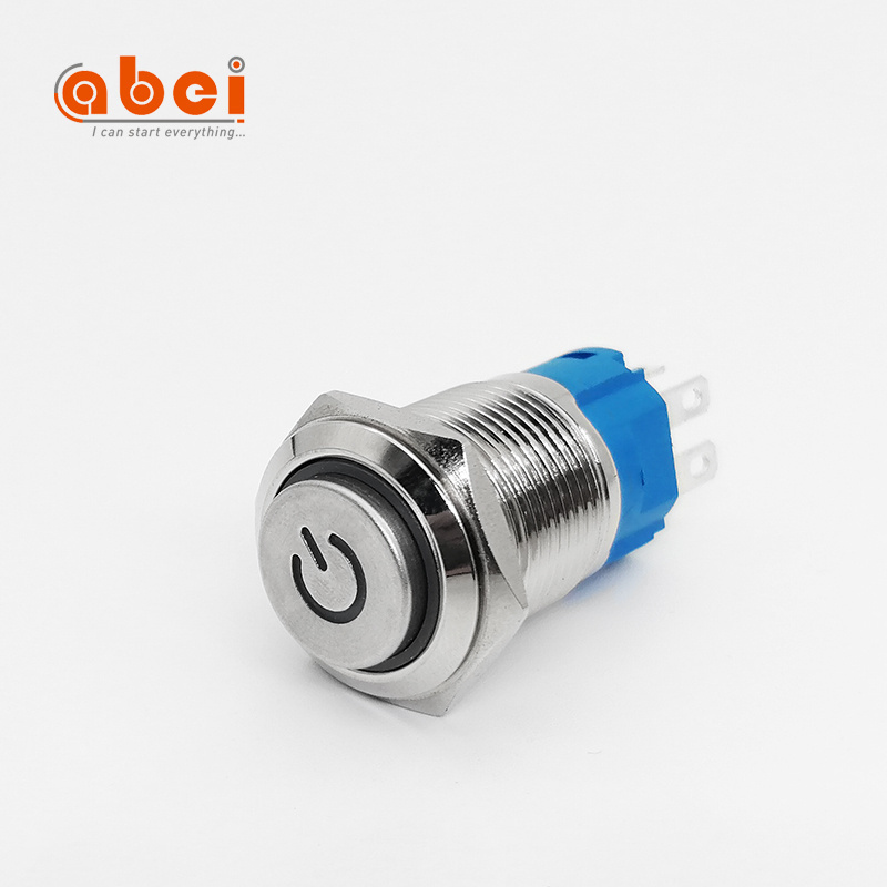 5A 12V power illuminated LED light IP67 waterproof push button stainless steel  12mm 16mm 19mm 22mm momentary metal push switch