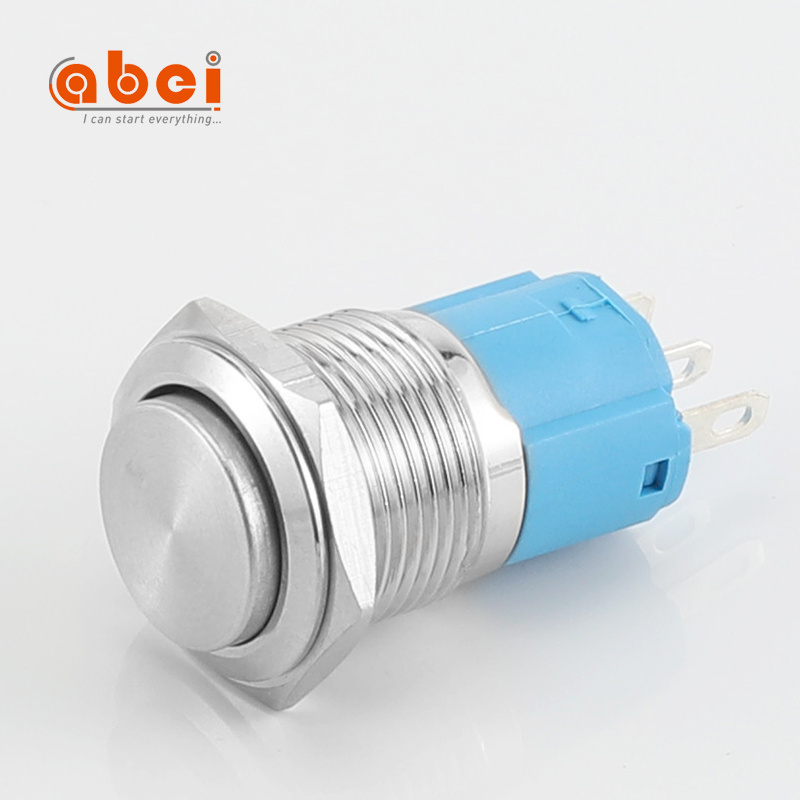 16mm 19mm 25mm competitive good price metal 12V 5 pin waterproof momentary push button switch with bule LED light illuminated