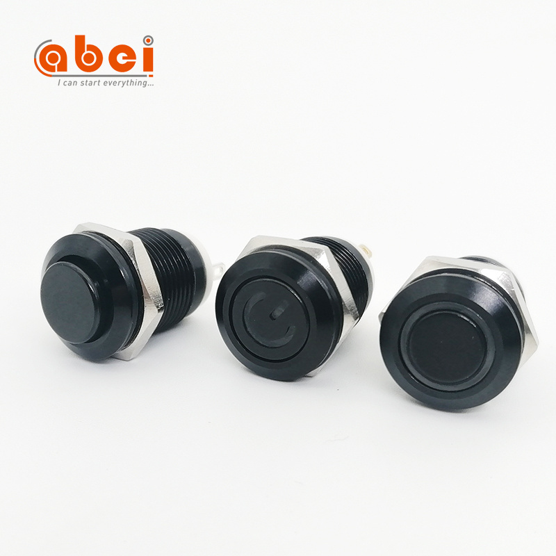 12mm 16mm 19mm 22mm round black momentary latching metal push button switches 6v 12v 24v 110V 220V with RGB LED illuminated