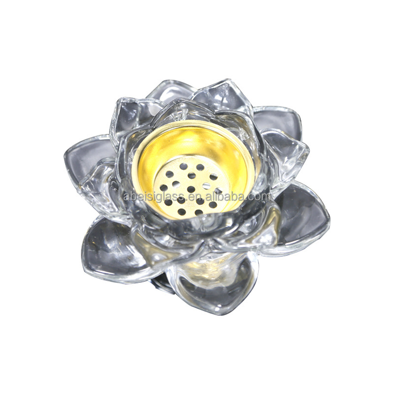 Transparent Clear Lotus Flower Luxury Glass Candle Holder Candlesticks Votive Home Decorative Wedding Table Centerpieces