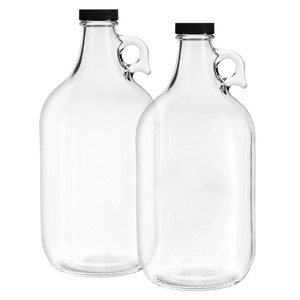 Half Gallon Glass Jugs - Multi Purpose - Heavy Duty - 64 oz Clear Glass Water Bottles with Airtight Lids for Cold Brew Coffee